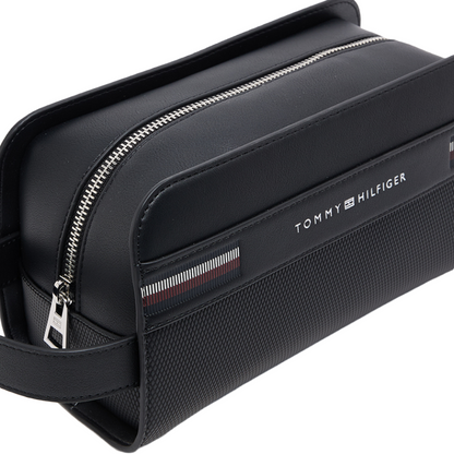 Tommy Hilfiger Men's Textured Black Toiletry Washbag