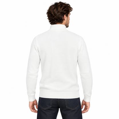 Ralph Lauren Mesh-Knit Cotton Quarter-Zip Jumper White Men's