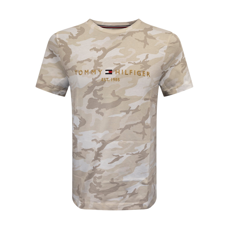 Tommy Hilfiger Men's Logo T-Shirt Ecru Camo