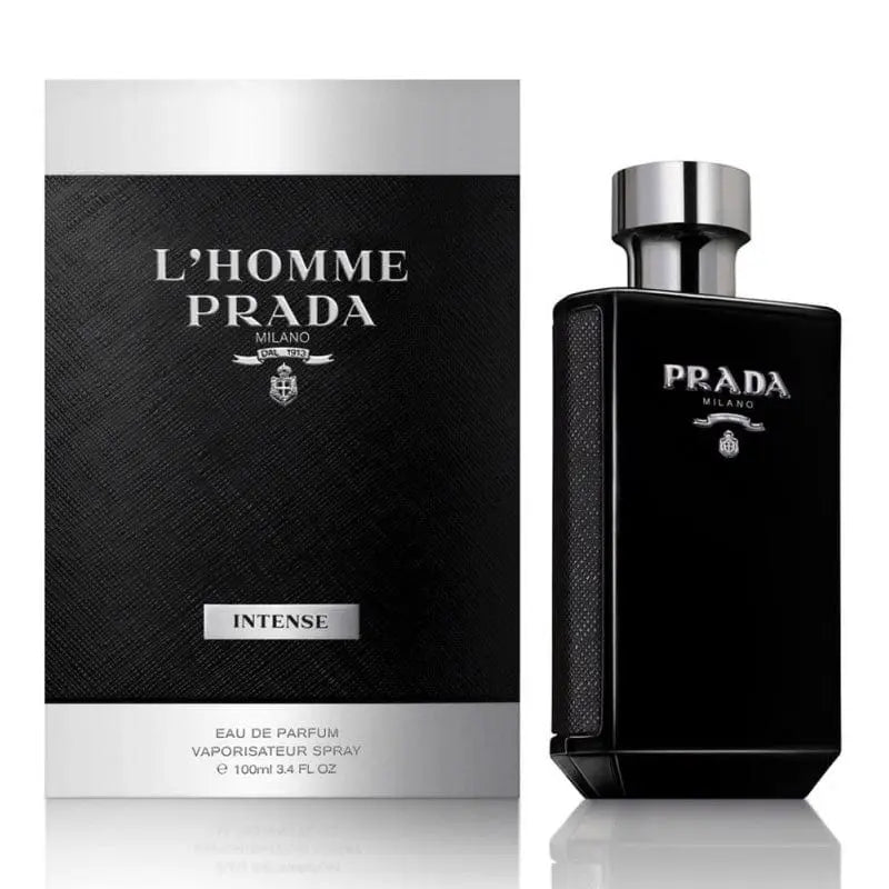 Prada L'Homme Intense 100ml Eau de Parfum with packaging
