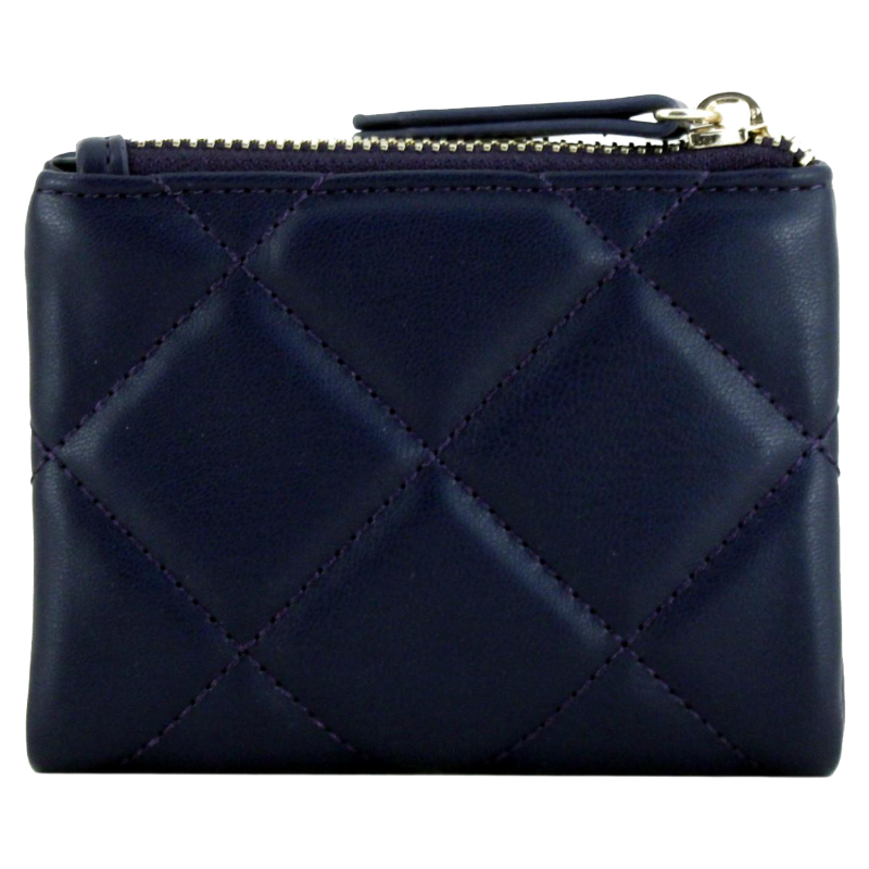 Mario Valentino Ocarina Quilted Wallet Blue Women's