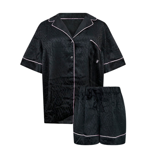 Victoria's Secret Satin Short PJ Set BLack XL