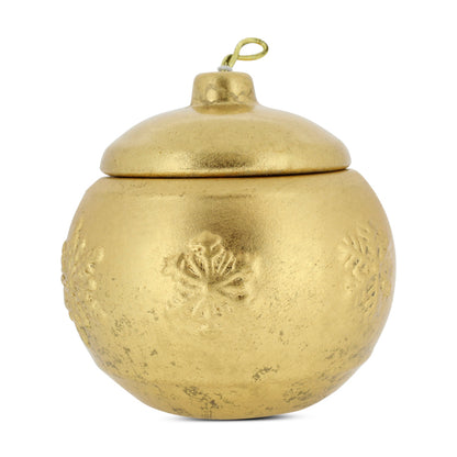 Gold Christmas Bauble Candles x 2