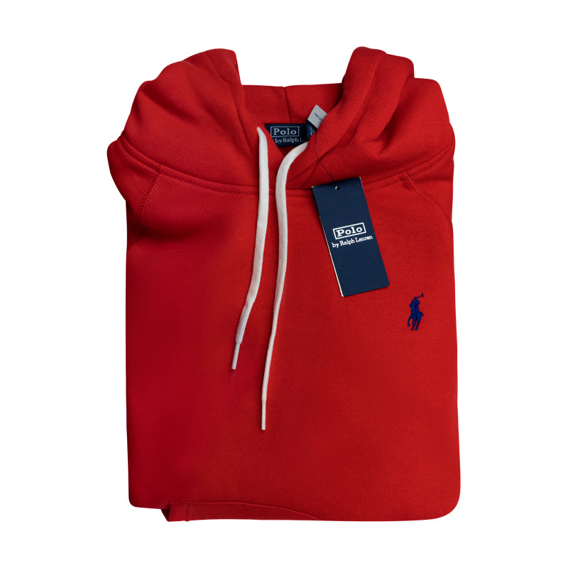 Ralph Lauren Red Fleece Hoodie | Shrunken Fit