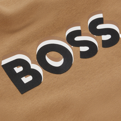 Hugo Boss Boys Sweatshirt Boss Logo Cookie Brown