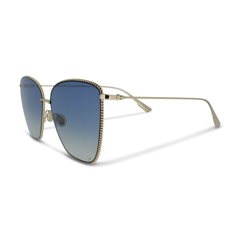 Dior Society 1 Gold Frame & Blue Lens Sunglasses J5G84 *Ex Display*