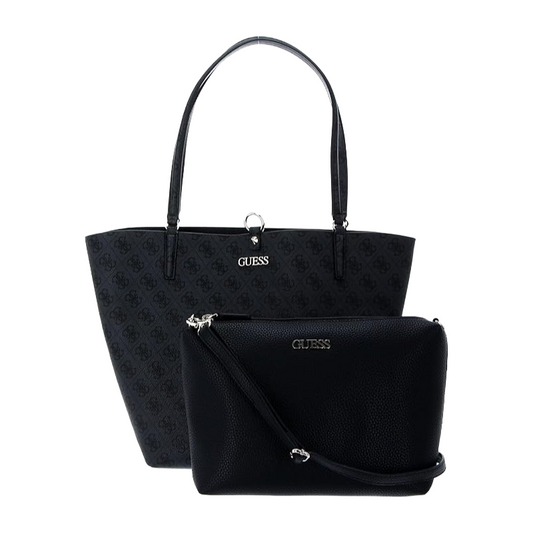 Guess Alby 4G Logo Latte Tote Shopper Bag SA745523 Coal/Black