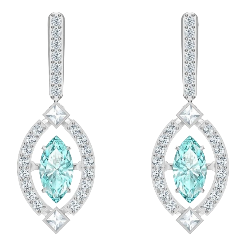 Swarovski Sparkling Dance Collection Silver & Blue Earrings