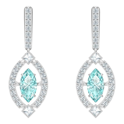 Swarovski Sparkling Dance Collection Silver & Blue Earrings