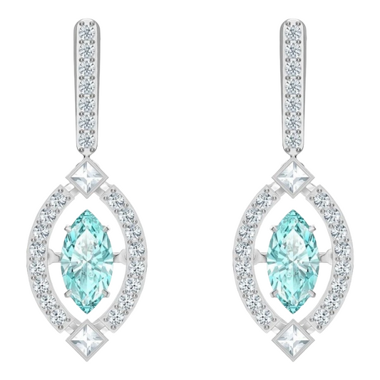 Swarovski Sparkling Dance Collection Silver & Blue Earrings