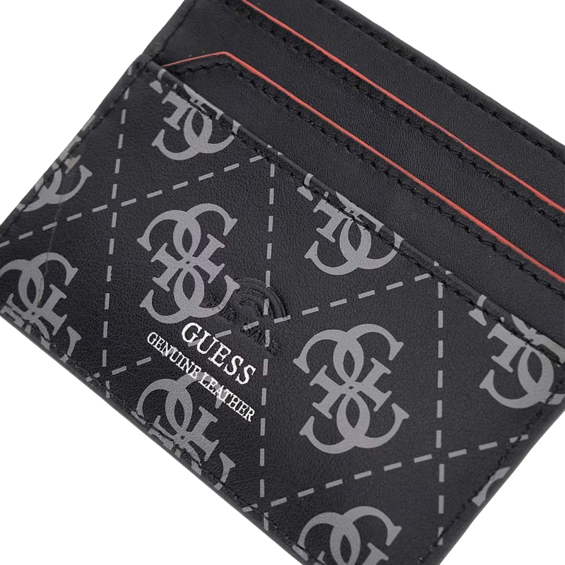 Guess Men's Card Holder Dark Black 100% Leather SMMIRVLEA50 