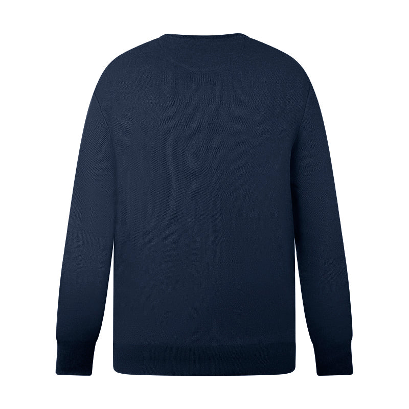 Ralph Lauren Polo Textured Cotton Crewneck Sweater Navy