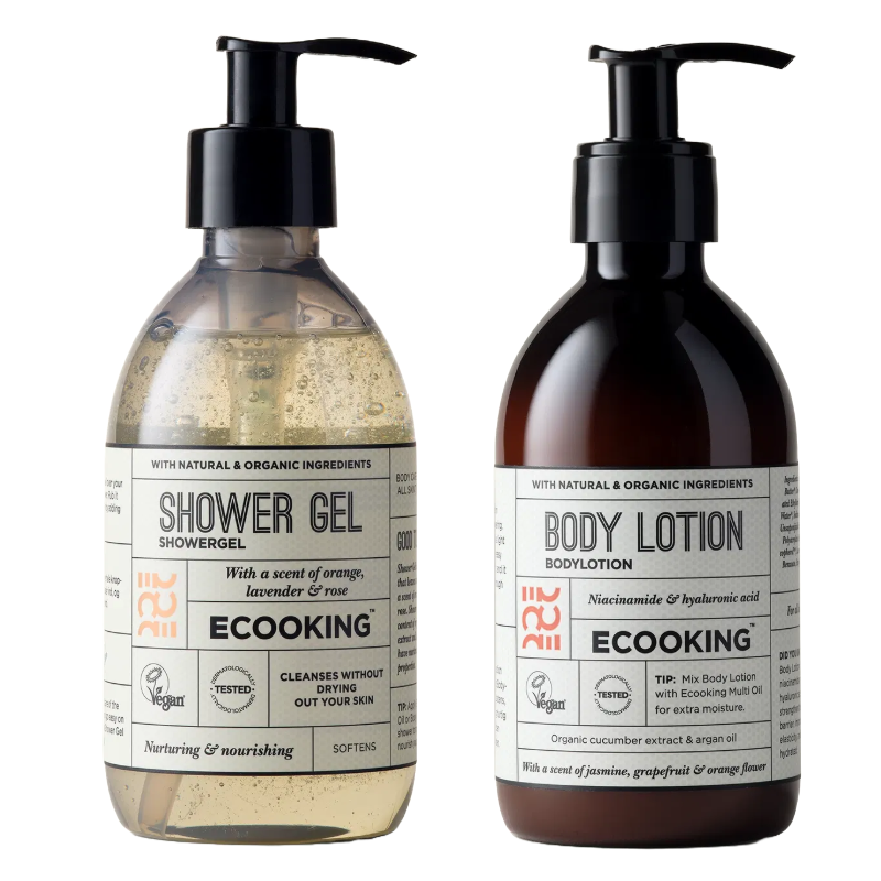 Ecooking Niacinamide Bodycare Set 300ml Shower Gel & 300ml Body Lotion - Vegan