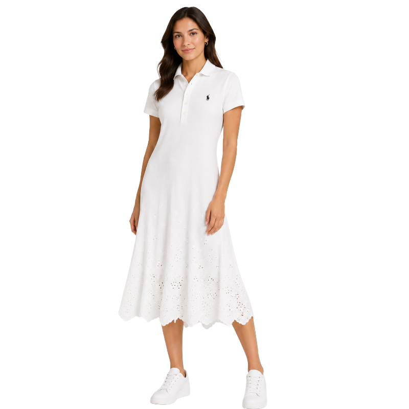 Ralph Lauren Polo Shirt Dress White Women's