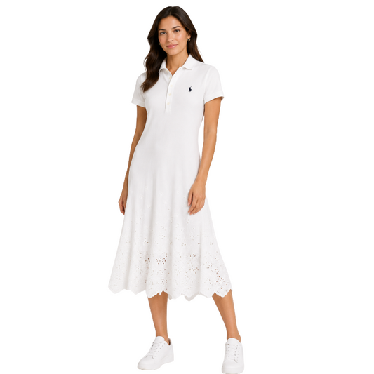 Ralph Lauren Polo Shirt Dress White Women's