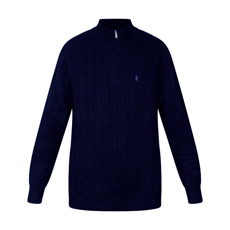 Polo Ralph Lauren Half Zip Cable Knit Jumper Navy