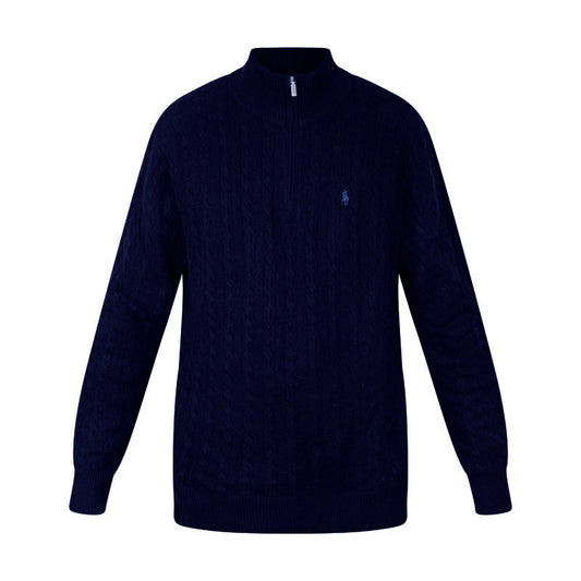 Polo Ralph Lauren Half Zip Cable Knit Jumper Navy