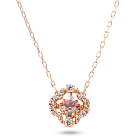 Swarovski Sparkling Dance Necklace Pink Rose Gold Plated 