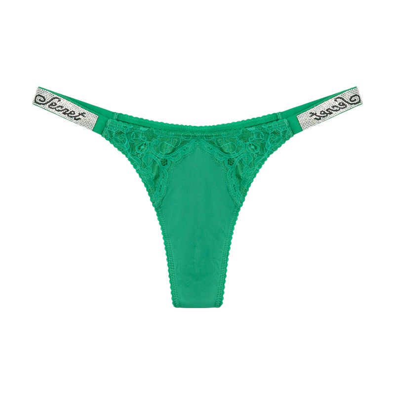 Victoria's Secret Shine Strap Lace Green Thong