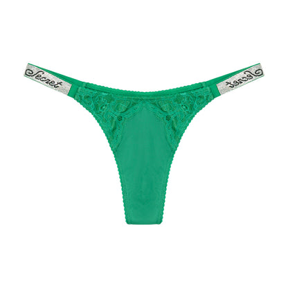 Victoria's Secret Shine Strap Lace Green Thong