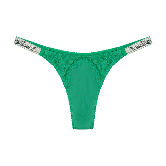 Victoria's Secret Shine Strap Lace Green Thong