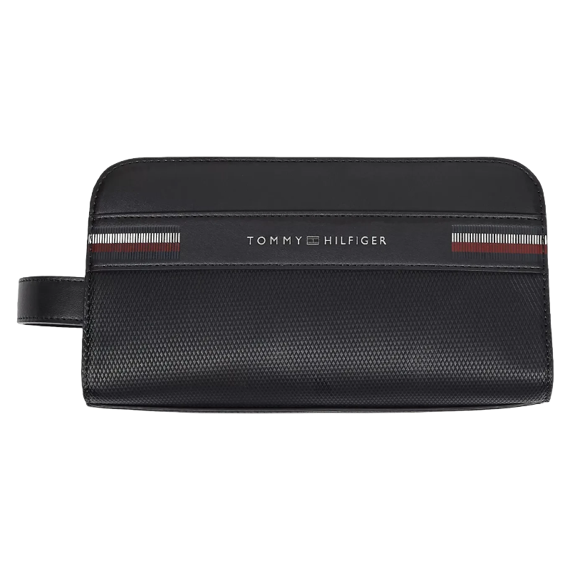 Tommy Hilfiger Men's Textured Black Toiletry Washbag