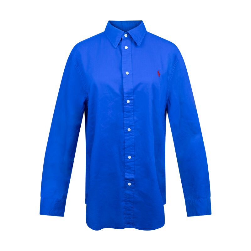 Ralph Lauren Slim Fit Long Sleeved Cotton Shirt Blue