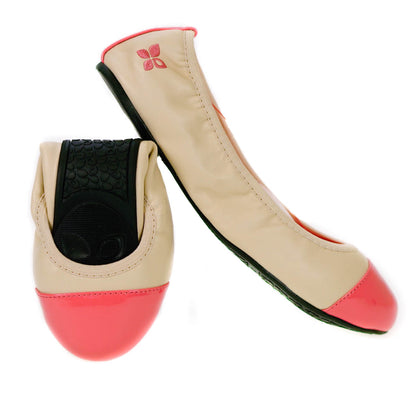 Butterfly Twists Nicola Ballerina Flat Shoes Nude & Coral 