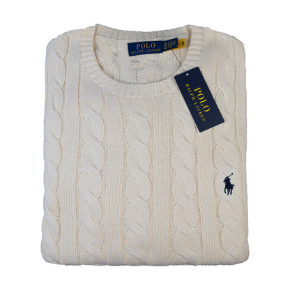 Ralph Lauren Polo Cotton Cable Knit Jumper Cream