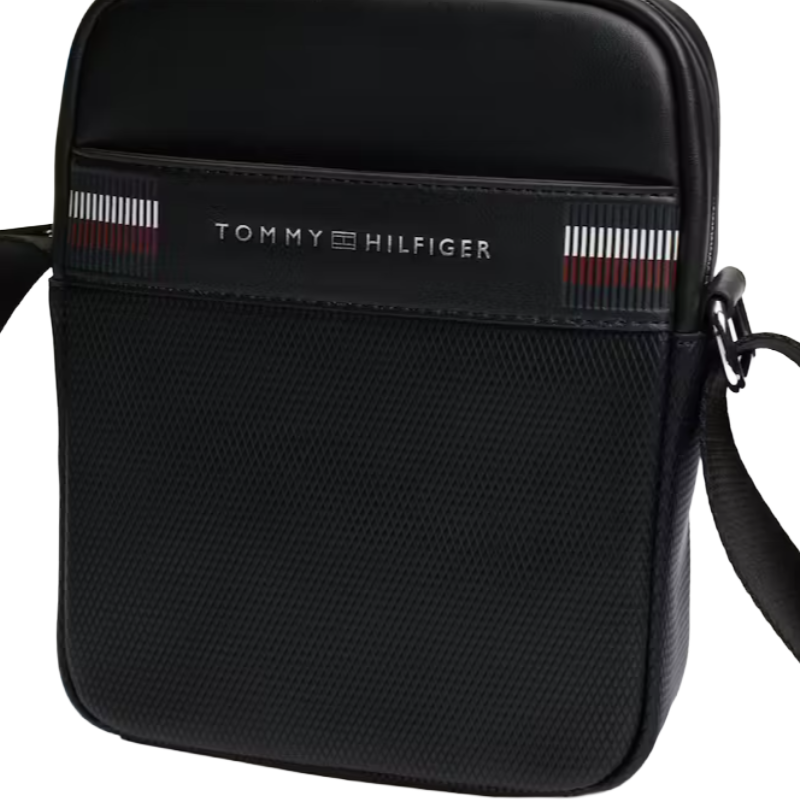 Tommy Hilfiger Men's Crossbody Corporate Reporter Bag Black
