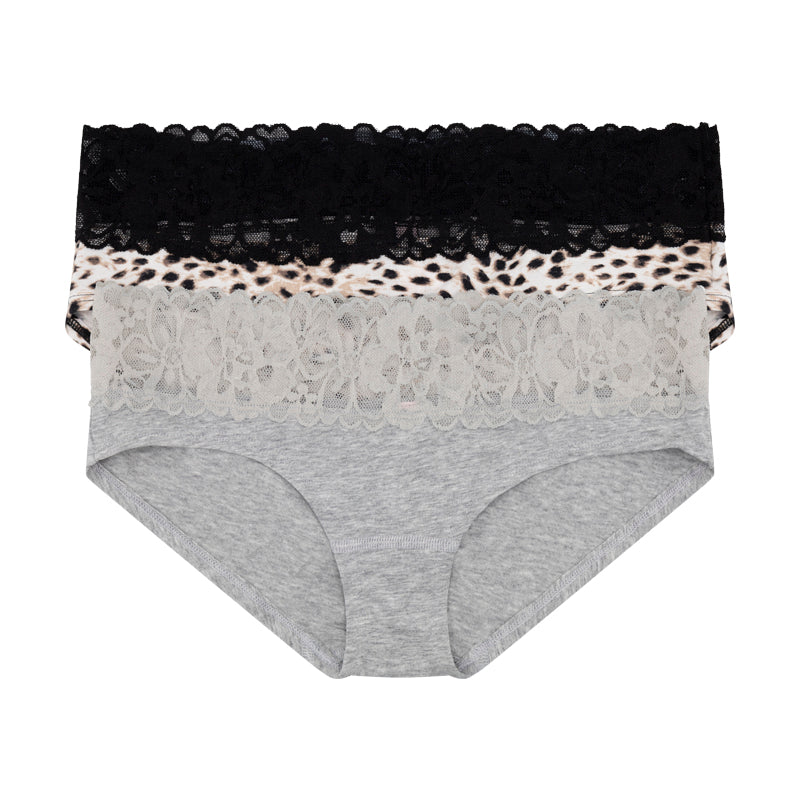 Victoria's Secret Cotton Lace Trim Hipster Knickers