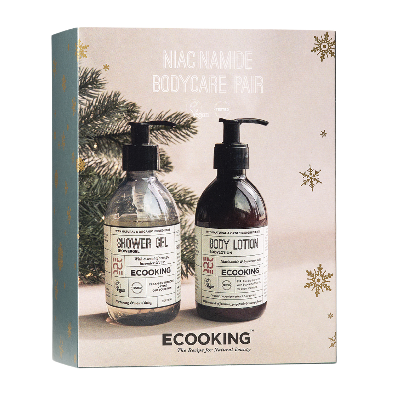 Ecooking Niacinamide Bodycare Set 300ml Shower Gel & 300ml Body Lotion - Vegan