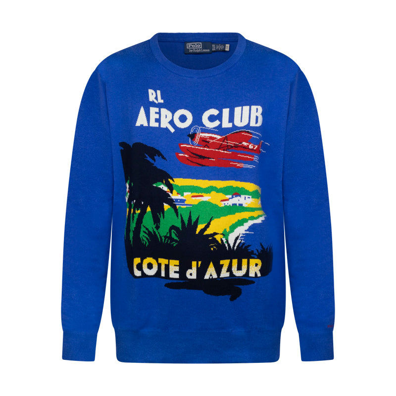 Ralph Lauren Polo Cote d'Azur Aero Club Jumper Blue