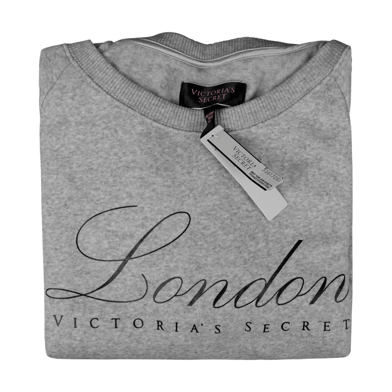 Victoria's Secret Off Shoulder Fleece Grey Sweatshirt Large