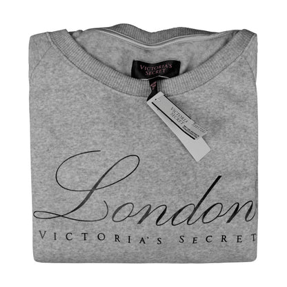 Victoria's Secret Off Shoulder Fleece Grey Sweatshirt Large