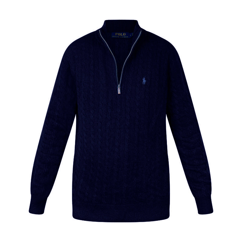 Polo Ralph Lauren Half Zip Cable Knit Jumper Navy