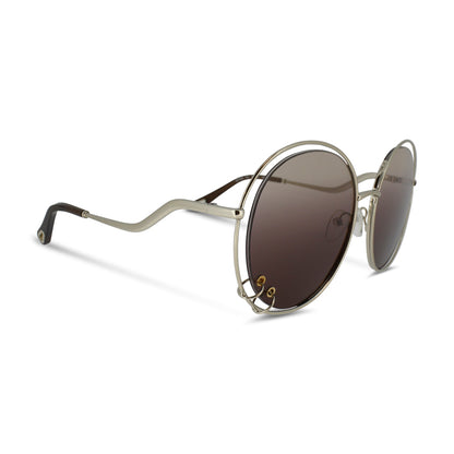 Chloe Brown Gold Round Sunglasses CE153S *Ex Display*