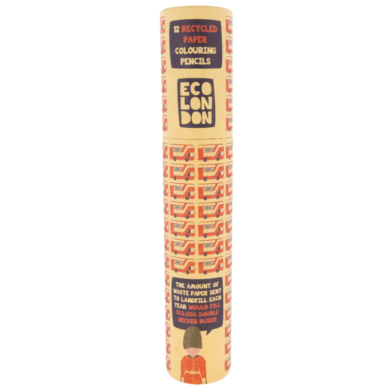 Milly Green Eco London 12 Recycled Paper Colouring Pencils