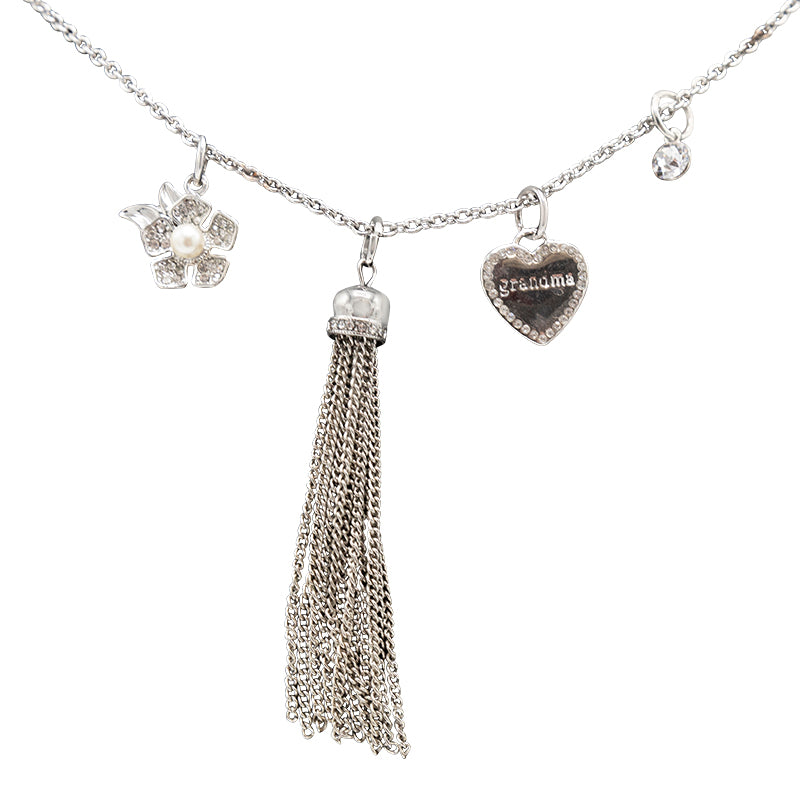 Lovita Silver Necklace - Happiness Is Being A Grandma