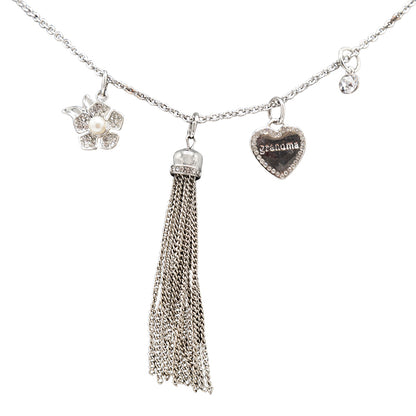 Lovita Silver Necklace - Happiness Is Being A Grandma