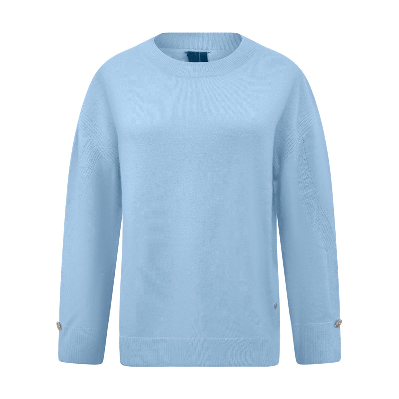 Marc Cain Women's Knitted Wool Cashmere Jumper Dark Summer Sky