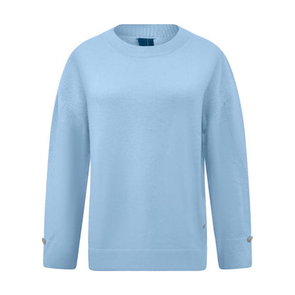 Marc Cain Women's Knitted Wool Cashmere Jumper Dark Summer Sky