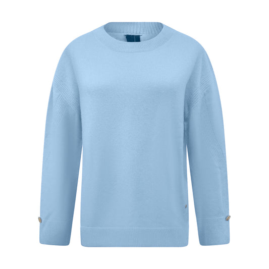 Marc Cain Women's Knitted Wool Cashmere Jumper Dark Summer Sky