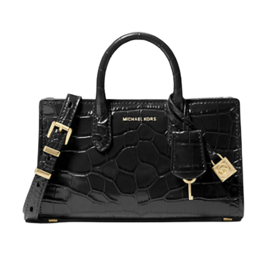 Michael Kors Scarlett Extra Small Crossbody Embossed Leather Bag Black