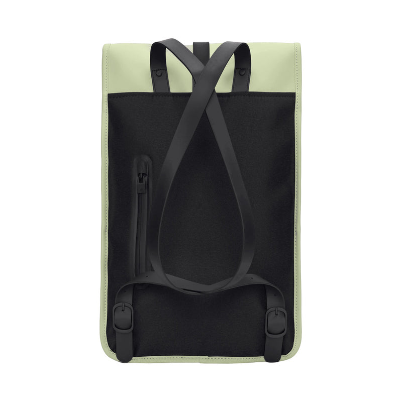Rains Backpack W3 Waterproof Laptop Backpack Earth Green rear view