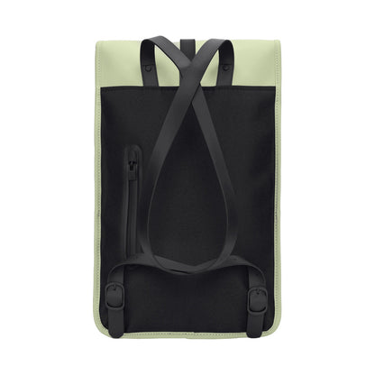Rains Backpack W3 Waterproof Laptop Backpack Earth Green rear view