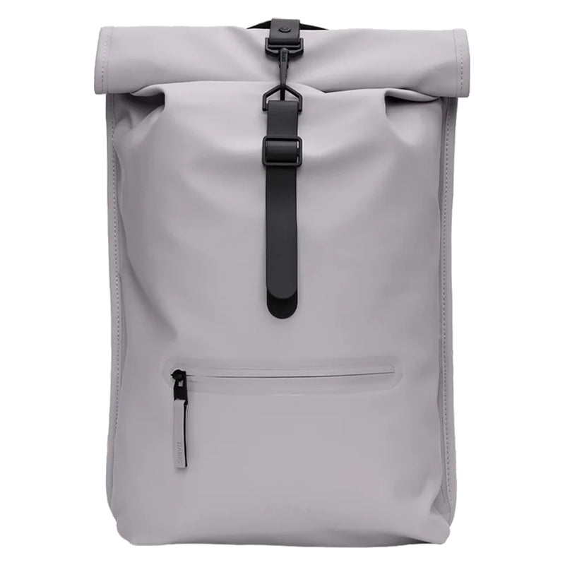 Rains Rolltop Rucksack W3 Flint grey – front view