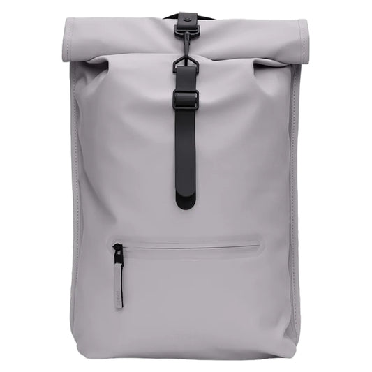 Rains Rolltop Rucksack W3 Flint grey – front view