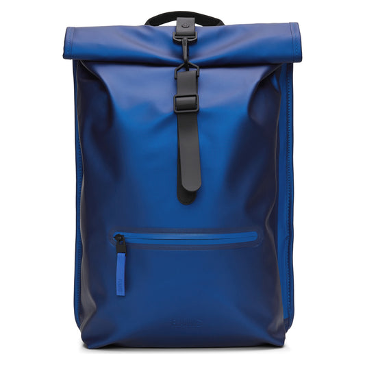 Rains Rolltop Rucksack W3 Storm blue – front view