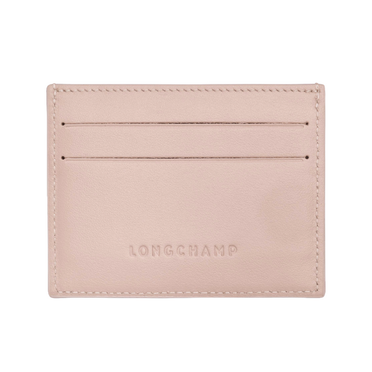 Longchamp Le Foulonne Leather Card Holder Nude Pink